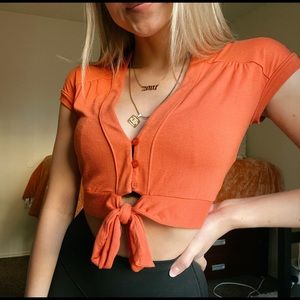 Urban Outfitters Orange Blouse
